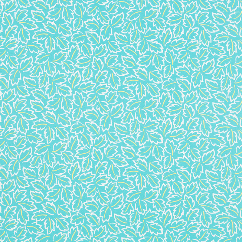 Baja Leaves Fabric, Turquoise