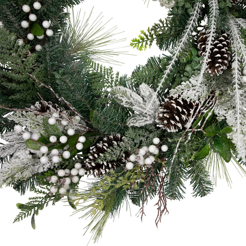 Frosted Pinecones and Berries 36'' Christmas Wreath