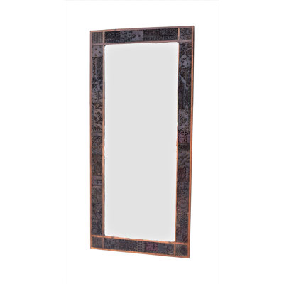 78" Full Length Floor Mirror Hand Carved Reclaimed Wood