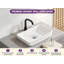 Vasque rectangulaire en porcelaine vitrifiée blanche de 61 x 38 cm (24 x 15 po), grand lavabo à poser avec bonde de 4,4 cm (1,75 po).