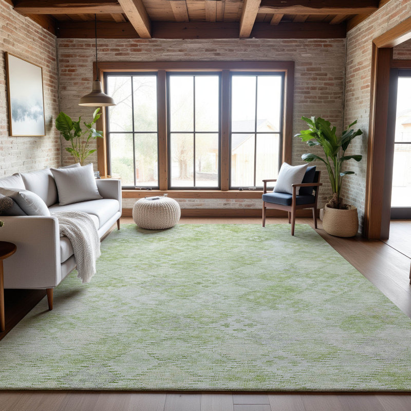 Premium Machine Washable Janicki AMF1081 Geometric Rug, Rectangulaire 3 pi x 5 pi