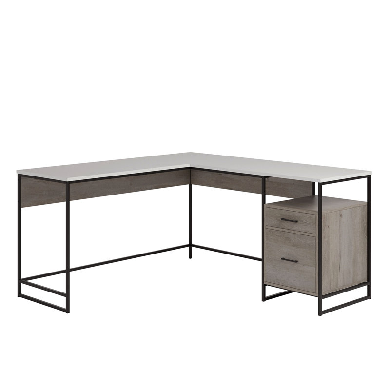 Bureau en L, finition brune