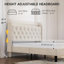 Lit plateforme tapissier en velours avec station de charge et tablette de rangement (beige, grand)-1559455990-1559455985
