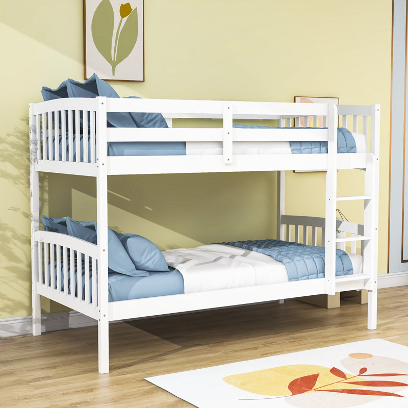 Dekon Kids Twin Over Twin Bunk Bed, White