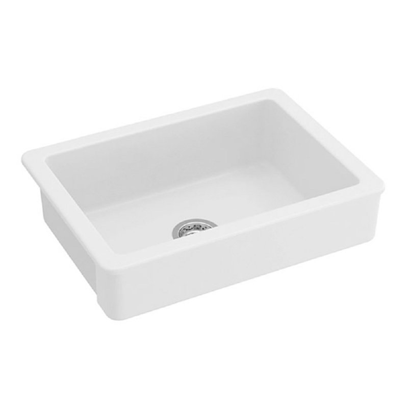 Évier de cuisine à tablier frontal blanc L 30 po x l 19 po