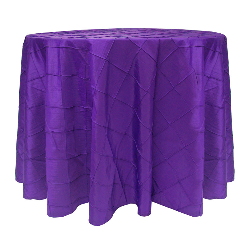 Ultimate Textile Embroidered Pintuck Taffeta Tablecloth Purple, 90" Round, 5