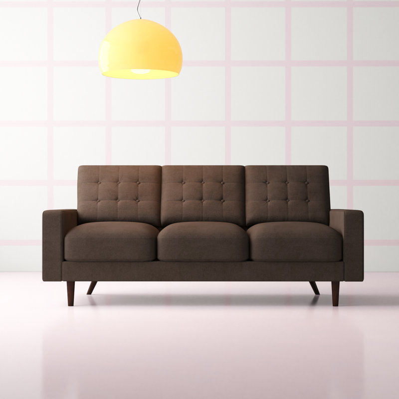 Benaniah 71.7'' Velvet Sofa, Brown Velvet