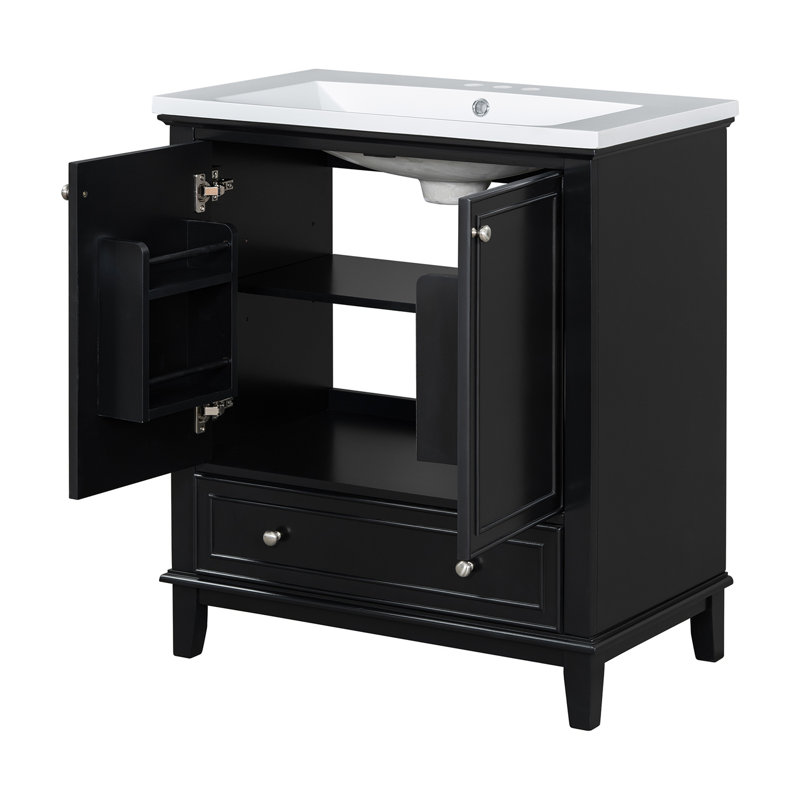 Ensemble de meuble-lavabo avec lavabo, Noir, noir, noir, noir