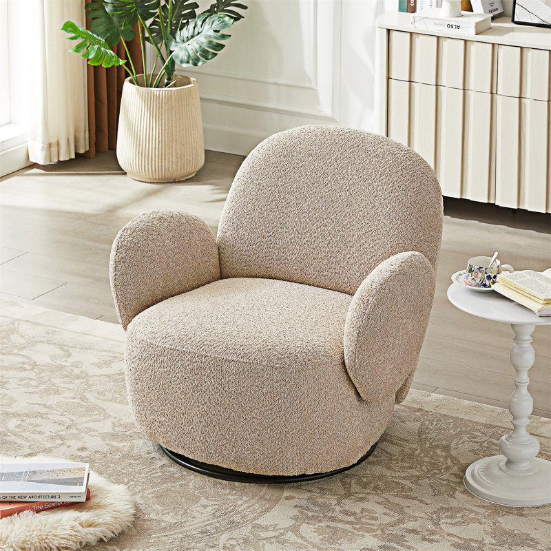 Upholstered Swivel Accent Chair, Beige