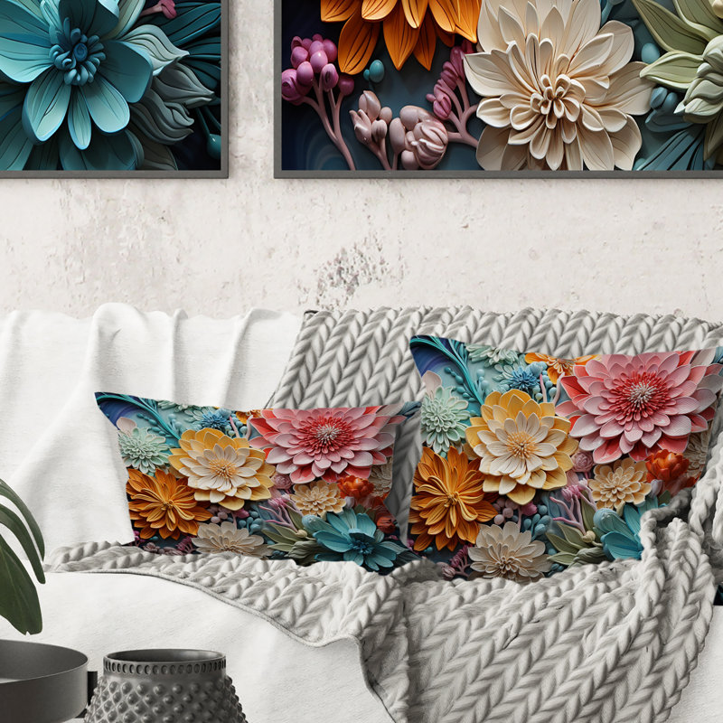Coussin Coral Colorful Collage II - Coral