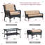 Ensemble de 2 chaises de jardin d'extérieur avec repose-pieds en rotin tissé à la main-597951199