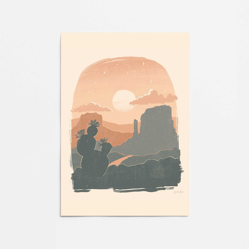 Cactus Silhouettes I Print dans un cadre, H 10 po x l 8 po, Frameless Print