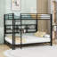 Queen Over Queen Metal Bunk Bed With Storage And LED