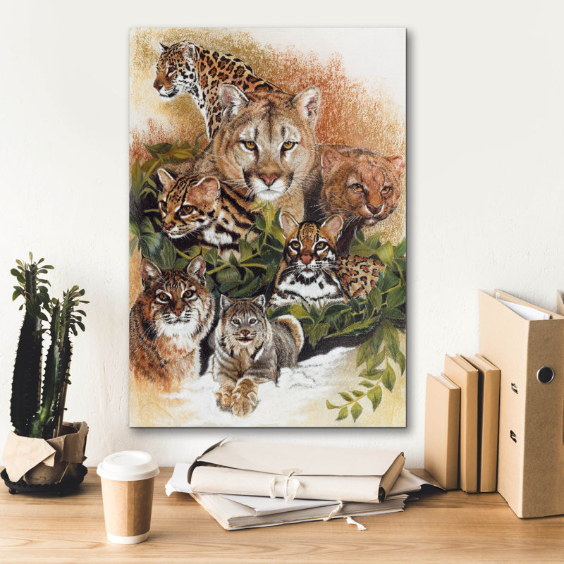 «Feline Rhapsody» par Barbara Keith, art mural sur toile, H 26 po x l 18 po x P 0,75 po