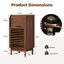 Grande armoire brune de 36 po avec porte à enroulement et tablette réglable Bachman - Organisateur de rangement moderne à lattes
