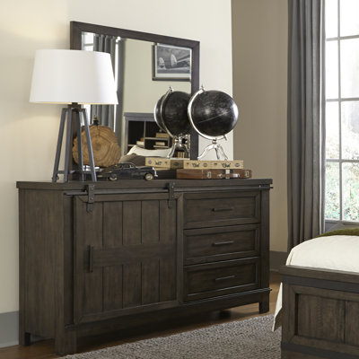 Hinnar 56'' W 3 - Drawer Dresser with Mirror