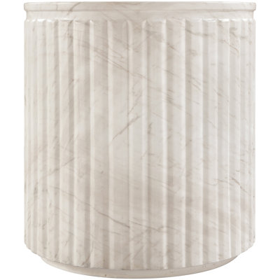 Catania White Concrete Indoor/Outdoor End Table