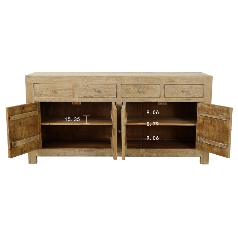 72'' W Solid Wood Sideboard, Brown