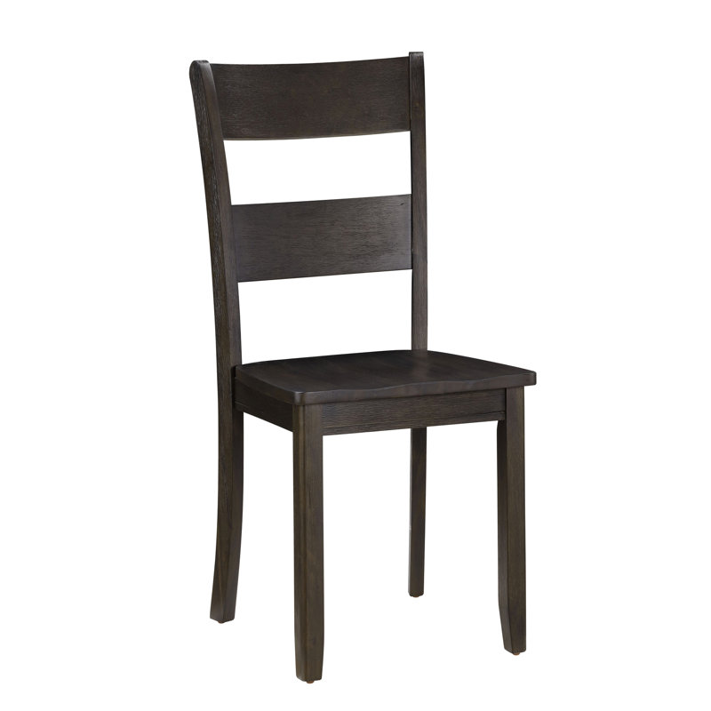 Distressed Walnut Back Side Chairs ( Of 2) - Rectangular Transitional For Basic Dining Needs, Solid , Rustic Warm Finish, Sleek Tapered Legs (2) With Usual Dining, Rectangular,