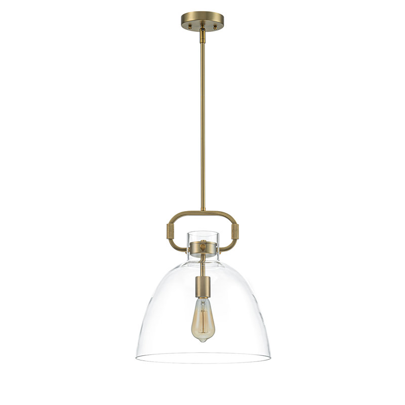 Rooker 1-light Industrial Pendant Light With Clear Glass Shade