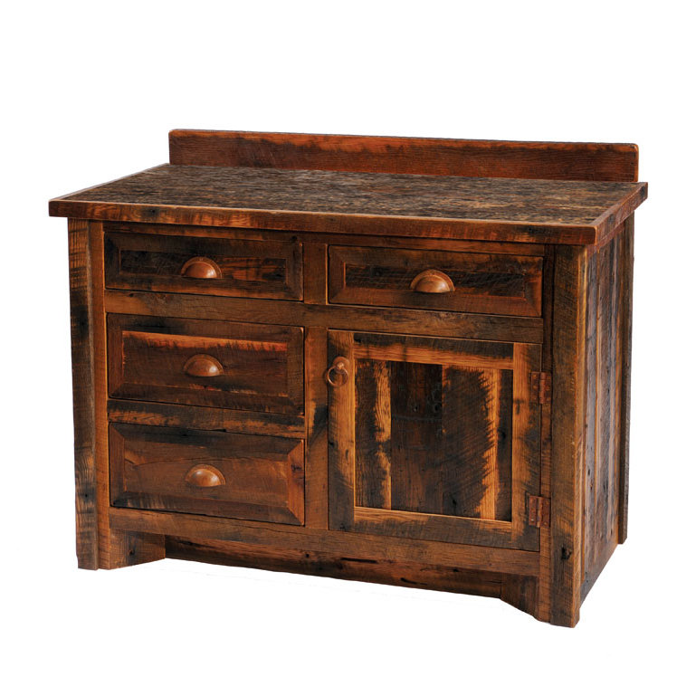 Meuble-lavabo Fireside Lodge Barnwood - 36 po - Plateau en stratifié à rebords en grange