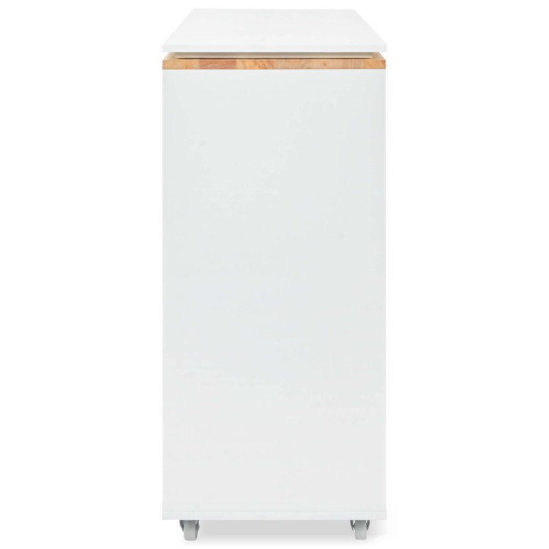 Îlot de cuisine roulant avec table allongée, lumières DEL, prises de courant et rangement spacieux pour les cuisines modernes