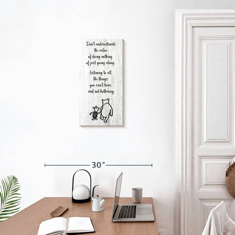 Citation de Winnie l'ourson qui ne fait rien, H 24 po x l 12 po