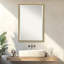Miroir mural de salle de bain incliné en bois doré et biseauté Incline-118340225-120835491