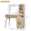 Meuble-lavabo cannelé moderne 45,9 po avec miroir lumineux à DEL et station de charge, armoire latérale en verre Reed 5 tiroirs-1891343967