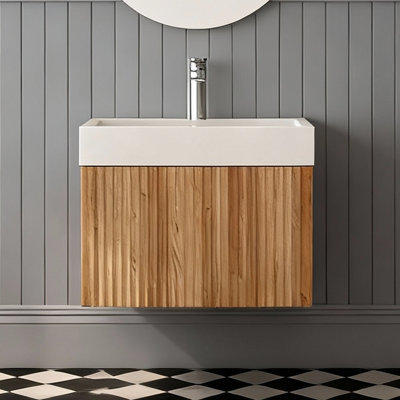 24" Wall Mounted Bathroom Vanity with Sink, Floating Bathroom Cabinet