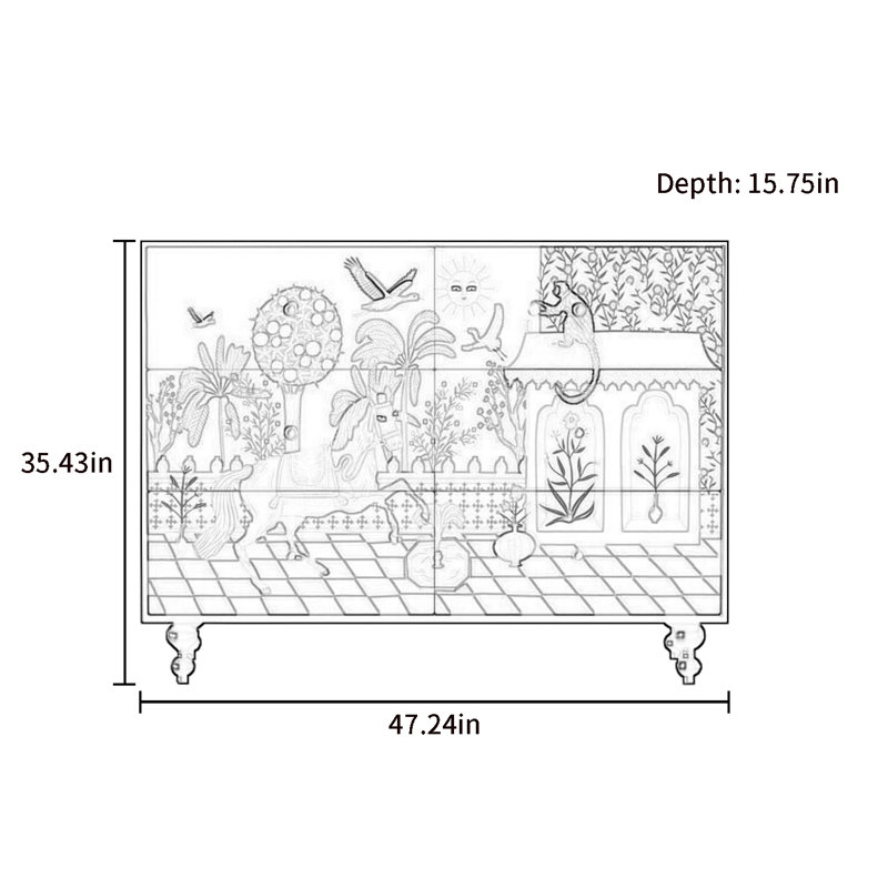Commode d'appoint 6 tiroirs Modern