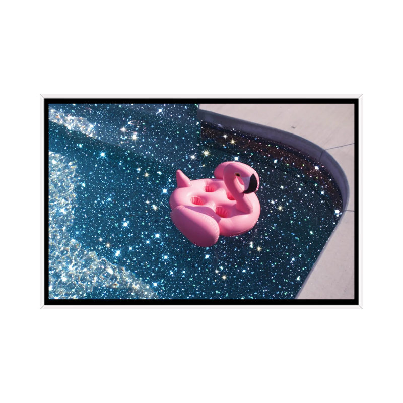 Piscine d’été scintillante-impression d’art graphique, White Frame, Pas de tapis, H 18 po x l 26 po x P 1,5 po