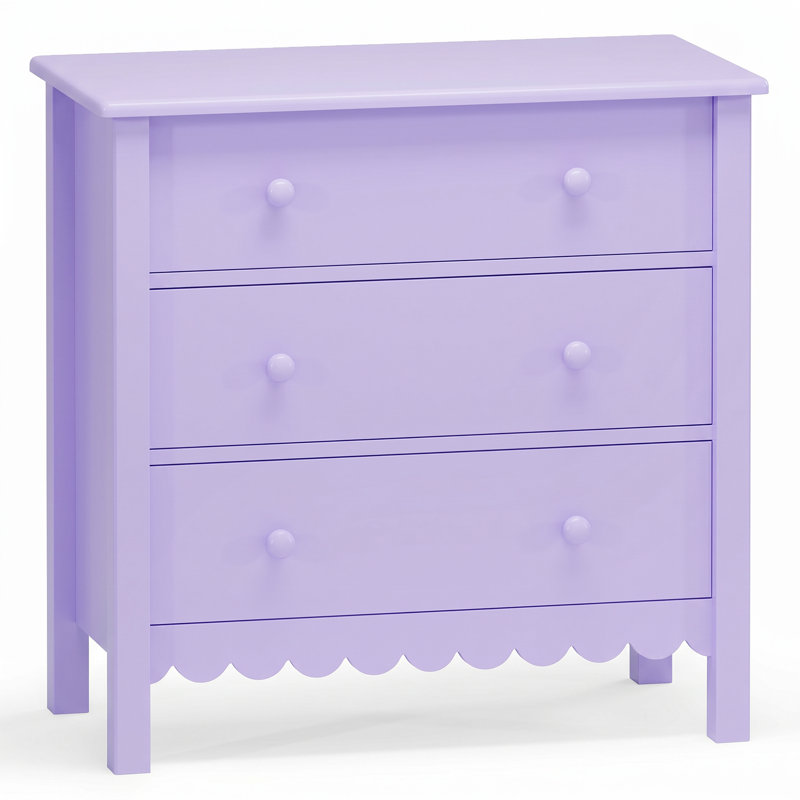 27.5" W 3-Drawer Dresser, Purple