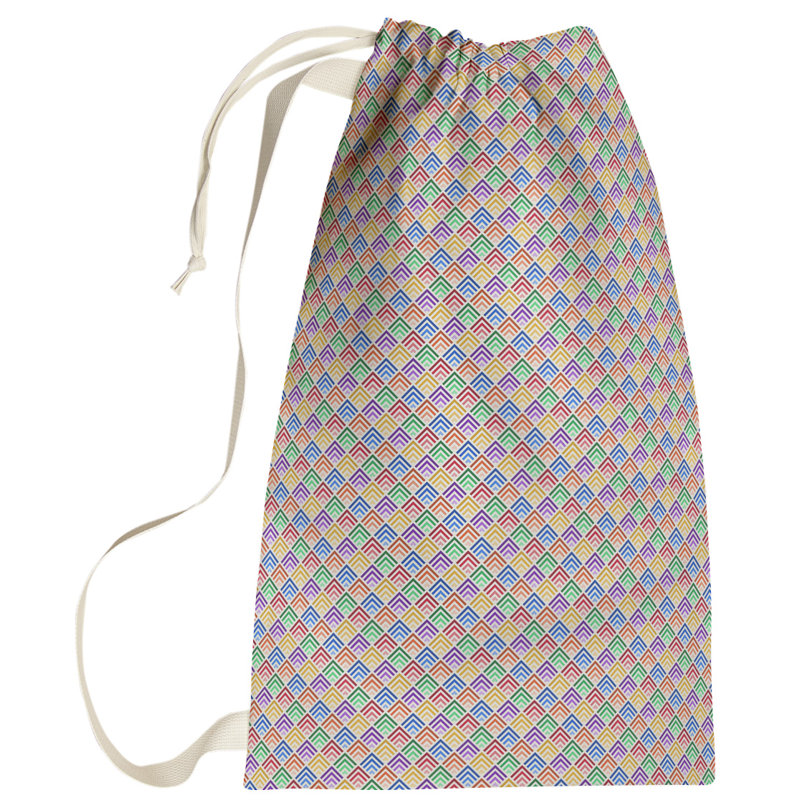 Sac à linge géométrique arc-en-ciel, Petit (H 64 po x l 20 po x P 1,5 po), Ombre
