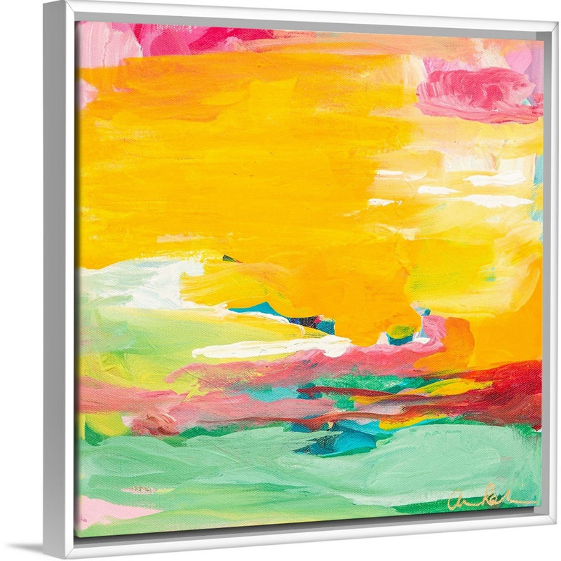 Reproduction d’art sur toile, "Sundown" par Amira Rahim, Toile blanche encadrée, H 18 po x l 18 po x P 1,75 po