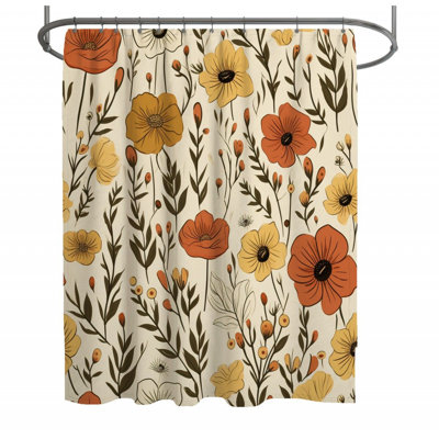 Floral Vintage Shower Curtain -  flower Bathroom Decor