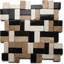 12 x 12 mosaïque mixte blanc, gris et cappuccino - idéale pour les murs et les planchers