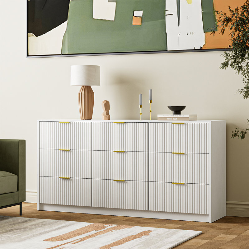 Aphan 9 - Drawer Dresser, 63" W, White