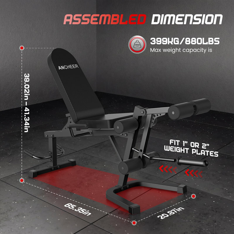 Leg Extension and Curl Machine, 880LBS Adjustable Leg Curl Machine, Seated Leg Extension and Lying Curl Machine for Home Gym