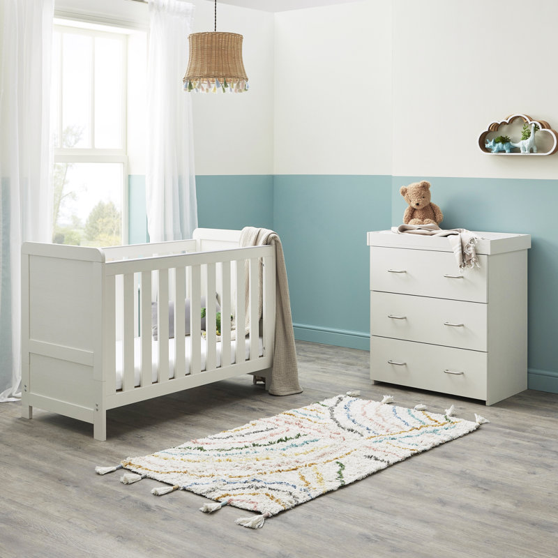 Caro Mini 2-Piece Nursery Furniture Set, White Wash