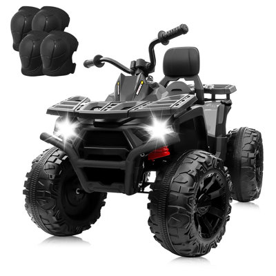 24V Kids Ride on ATV with 2 Seater, 400W 9AH Powered Electric Car w/ LED Lights, High & Low Speed ï»¿ -  Anrli, CLQ-333-Black