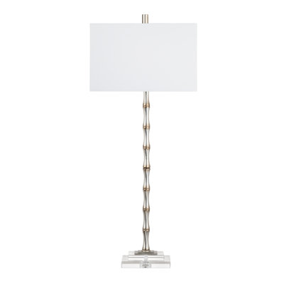38.5" Metal Table Lamp With White Shade