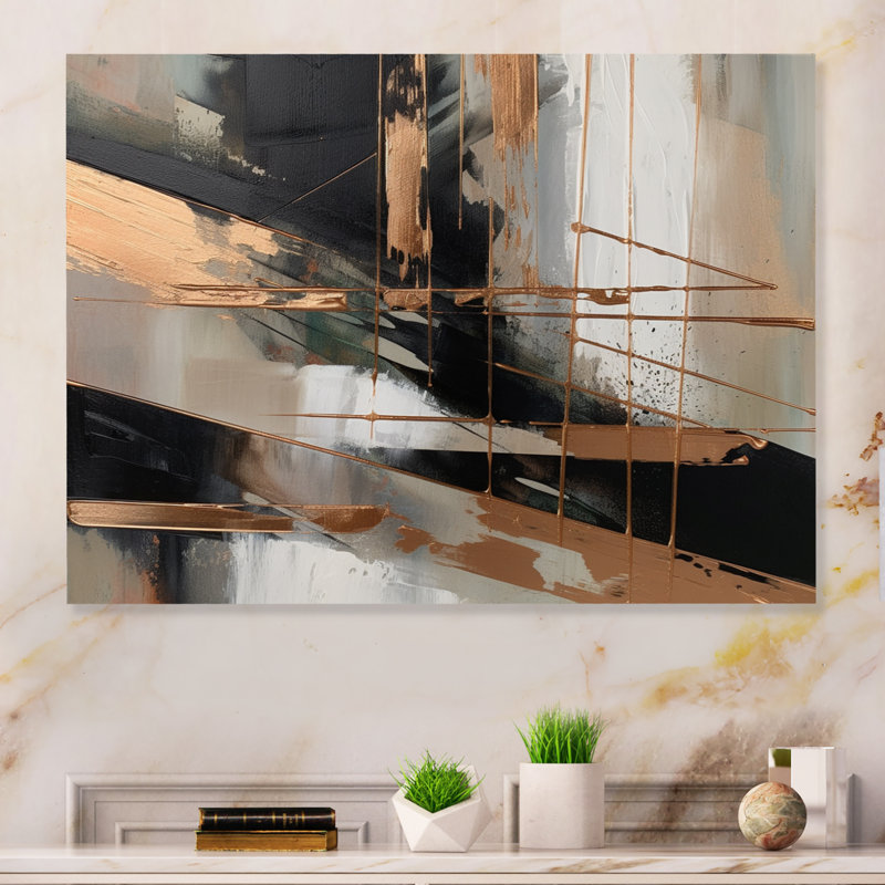 Brown and Black Beyond Boundaries III - Abstract Metal Wall Decor, 24" H x 32" W