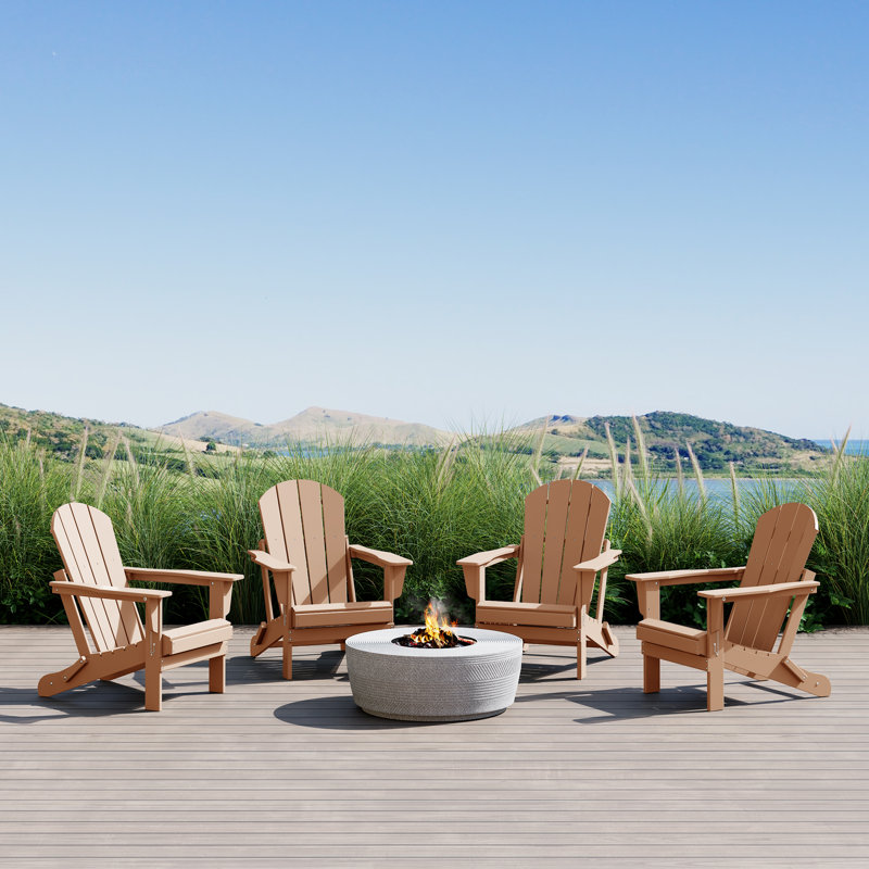 Laguna HDPE Folding Adirondack Chair, Teak