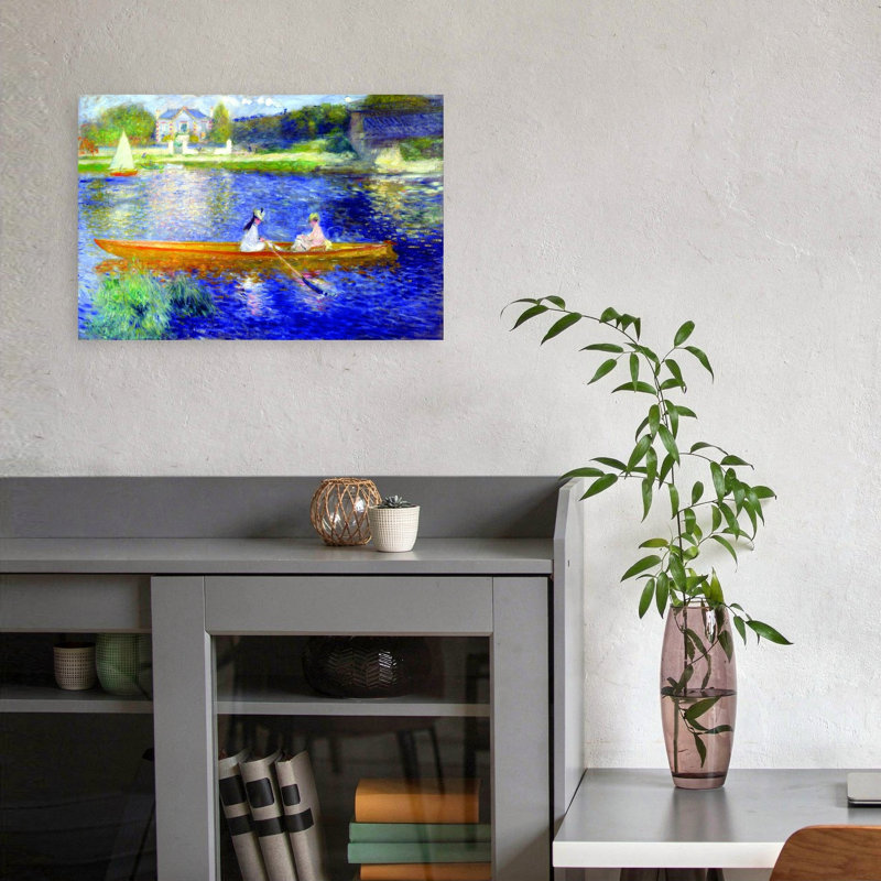 The Seine At Asnieres Classic Coastal Summer Wall Art Print by Pierre-Auguste Renoir - Wrapped Canvas Print