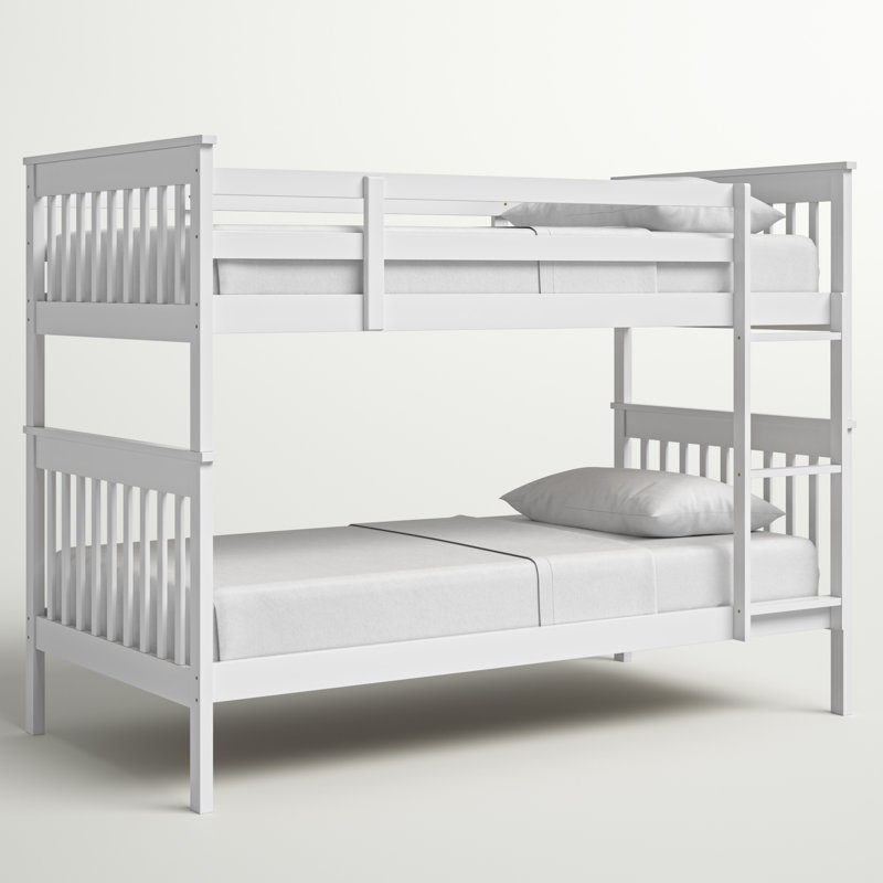 Abraham Kids Twin Over Twin Bunk Bed, White