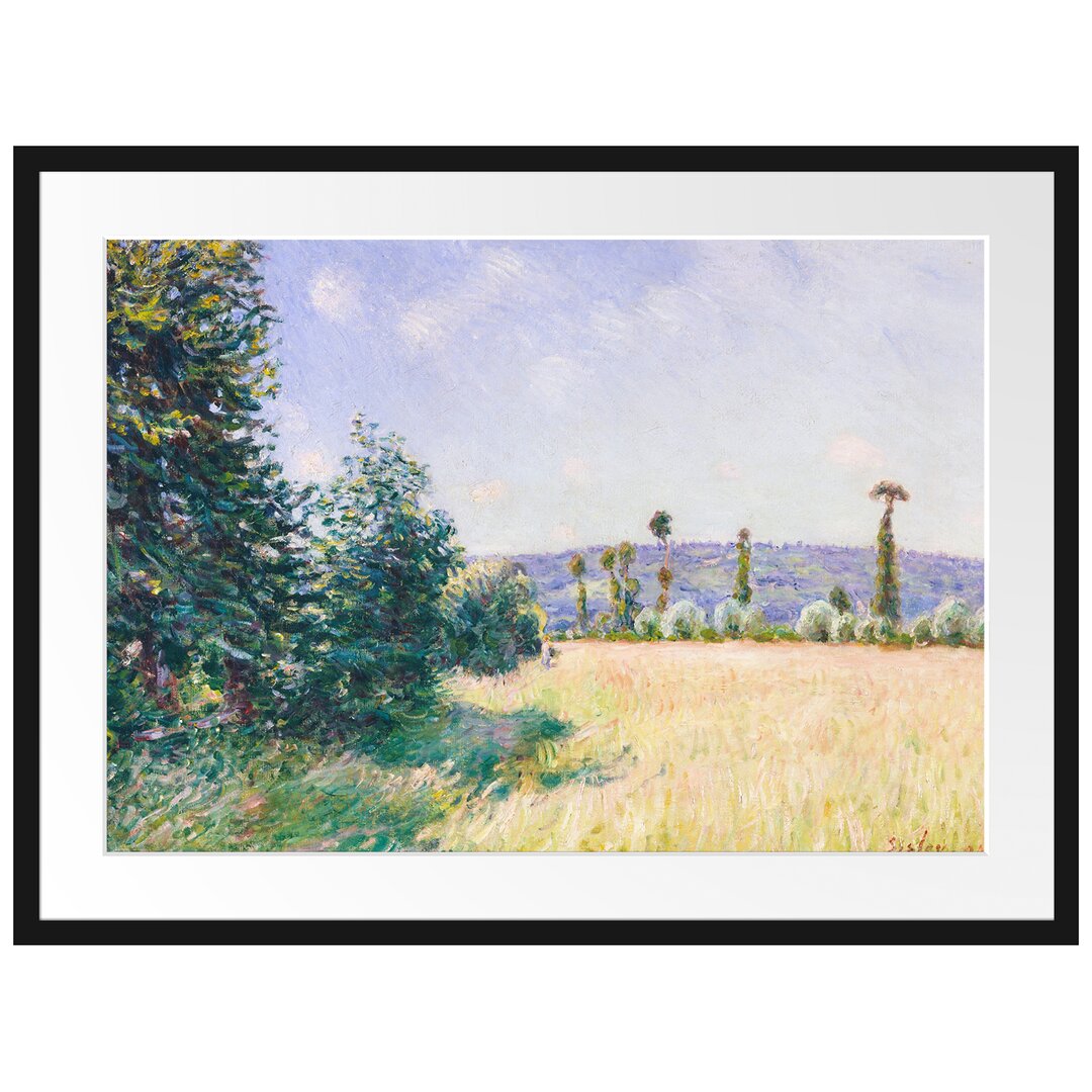 Gerahmter Kunstdruck Sahur's Meadows in Morning Sun von Alfred Sisley