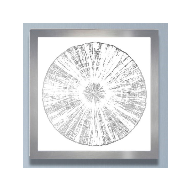 " Abstract Cuore Legno Silver Circle Shapes " by Oliver Gal, 17.5" H x 17.5" W x 0.5" D