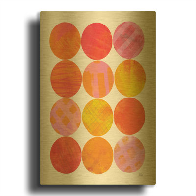 'Kitchen Garden Dots 1' By Melissa Averinos Gold Metal Wall Art, 12" x 16"