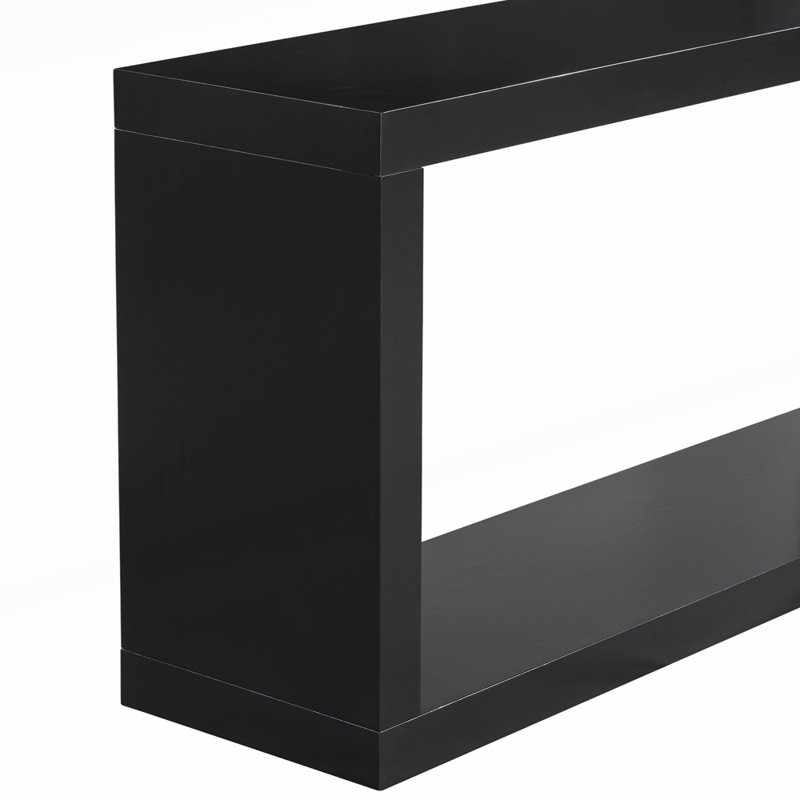 Table d'entrée moderne et minimaliste en forme de carré Design tendance facile à assembler, Noir